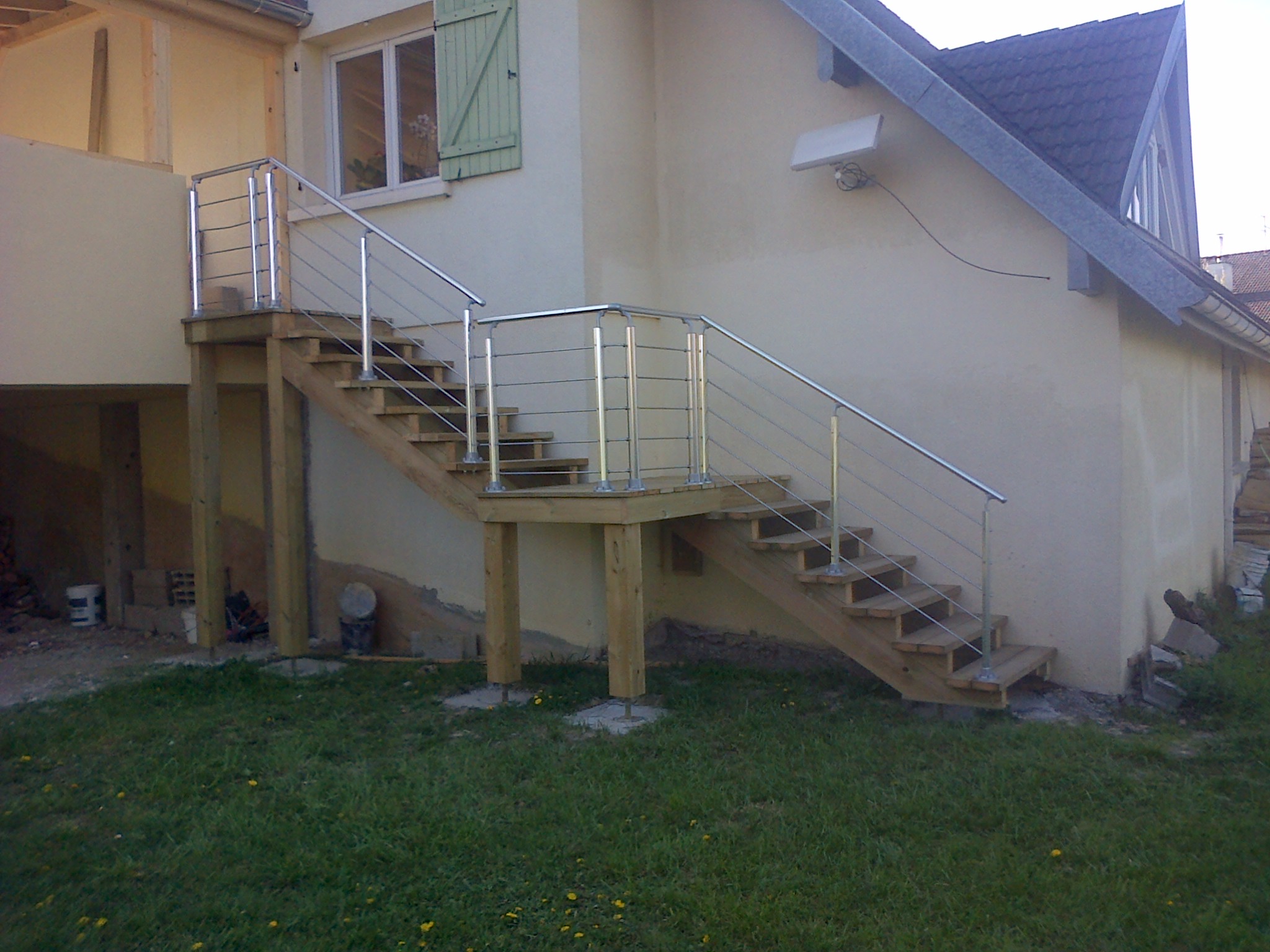 escalier rambarde alu-inox